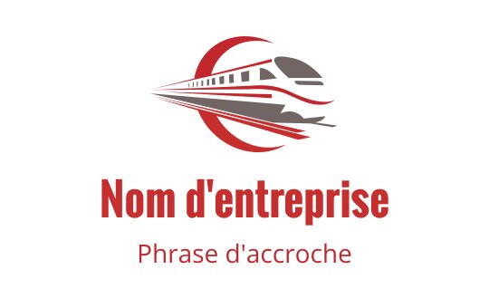 Logo dynamique de train avec des éléments rouges et gris