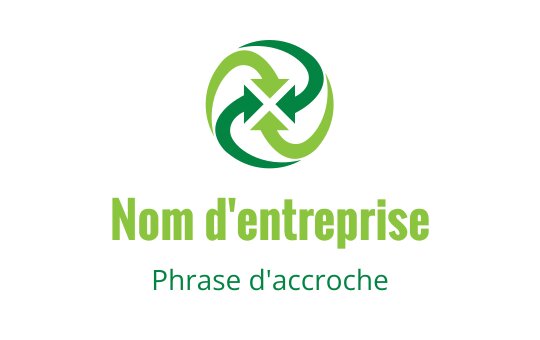 Logo design moderne circulaire vert avec des flèches et des formes superposées