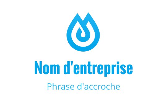 Logo design moderne en forme de goutte bleue avec un élément en spirale circulaire