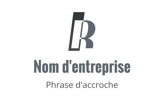 Design de logo moderne avec une lettre "R" stylisée en tons de gris