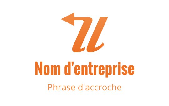 Logo design élégant en orange avec une lettre 'U' courbée et une flèche