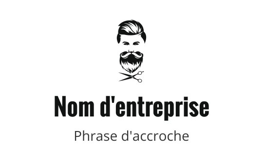 Logo stylisé représentant un homme barbu avec des ciseaux