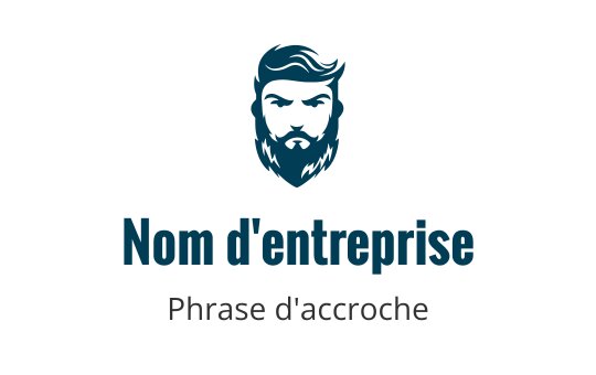 Logo audacieux avec un visage barbu stylisé en teal