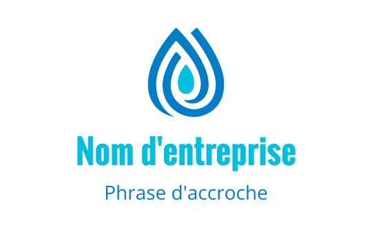 Logo design moderne en forme de goutte d'eau bleue avec des courbes superposées
