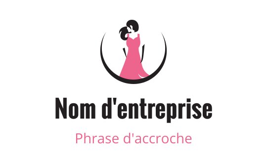 Design de logo élégant avec une silhouette de robe rose et une typographie stylée