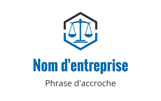 Design de logo moderne avec une balance équilibrée en bleu et noir
