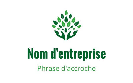 Logo design moderne d'arbre vert avec des mains formant le tronc