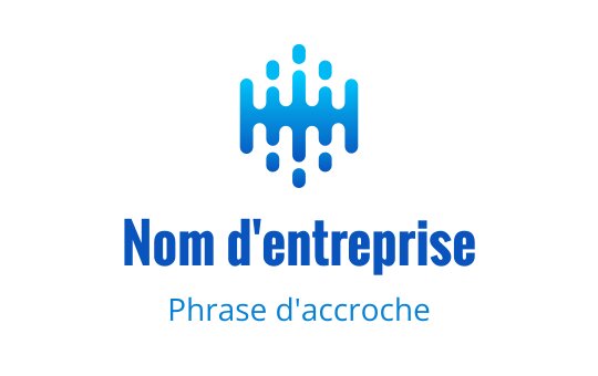 Logo moderne bleu avec des formes abstraites en vagues