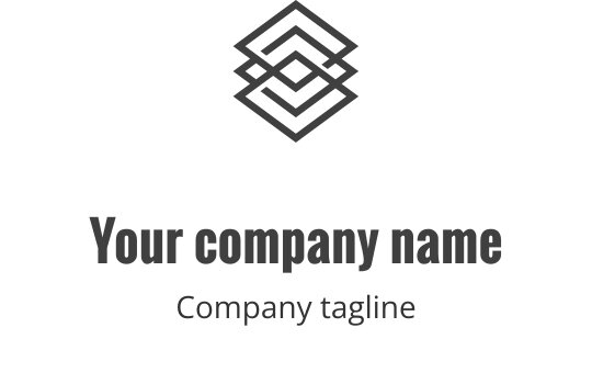 Design de logo gris élégant avec des formes géométriques et des lignes modernes