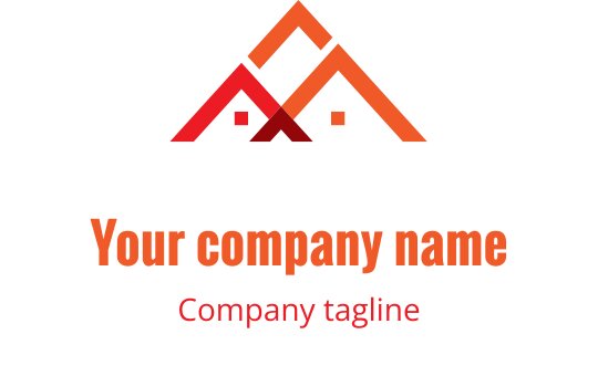 Design de logo moderne avec des toits rouges et oranges superposés
