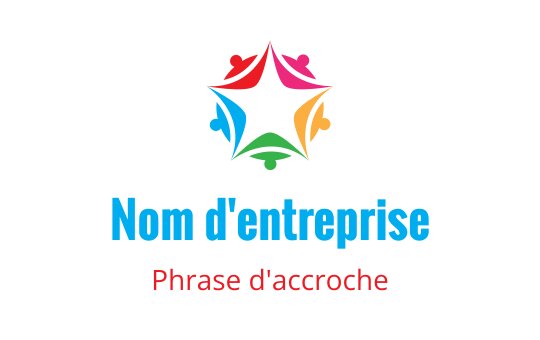 Logo design coloré en forme d'étoile avec des cœurs vibrants