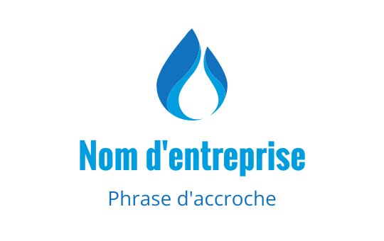 Logo design moderne de goutte d'eau bleue avec des courbes douces