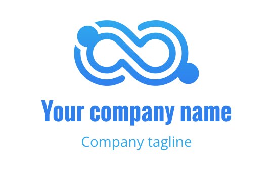 Logo infini moderne bleu avec des éléments circulaires