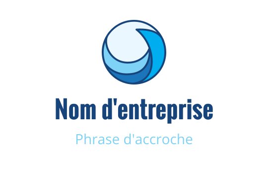 Logo circulaire moderne bleu et bleu clair avec des formes fluides