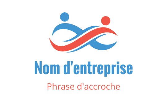 Design de logo moderne avec deux figures abstraites en bleu et rouge