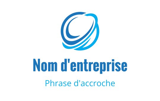 Logo moderne bleu avec un tourbillon circulaire stylisé