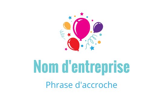 Logo design de ballons colorés avec des éléments ludiques et des accents de confettis