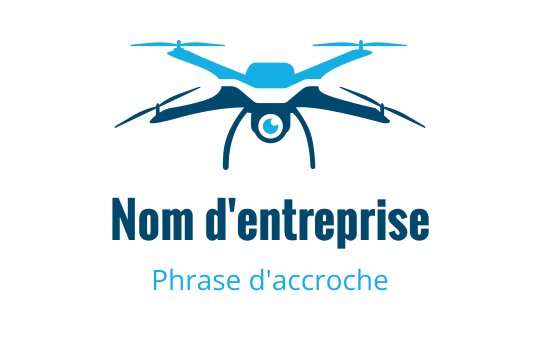 Logo de drone moderne bleu avec des lignes épurées et une apparence dynamique