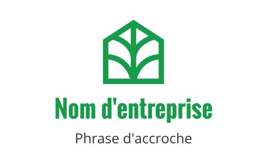 Logo moderne vert avec une feuille stylisée dans une forme de maison