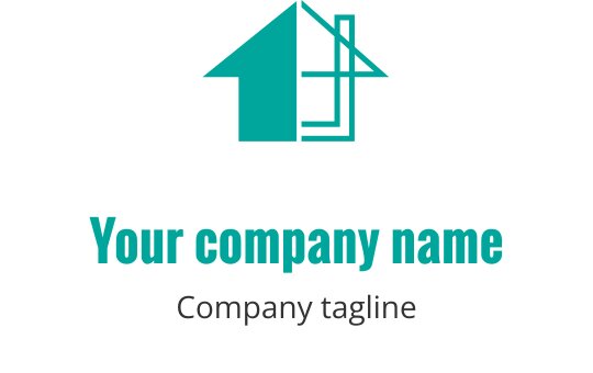 Logo en teal avec une forme abstraite stylisée