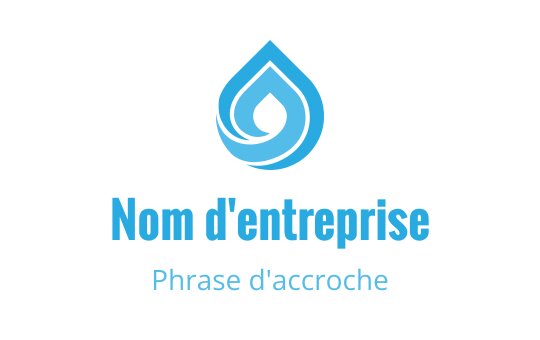 Logo design moderne en forme de goutte d'eau bleue avec des éléments tourbillonnants