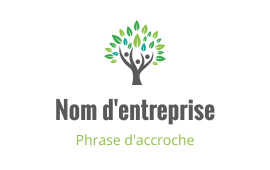 Logo moderne d'arbre avec des feuilles vertes vives et des silhouettes humaines