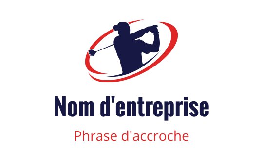 Logo dynamique représentant un golfeur en action avec un accent rouge circulaire