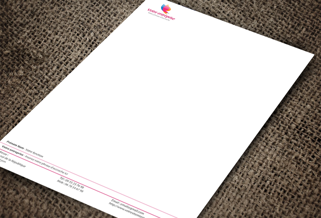 impression papier entete, créez votre papier entete en ligne